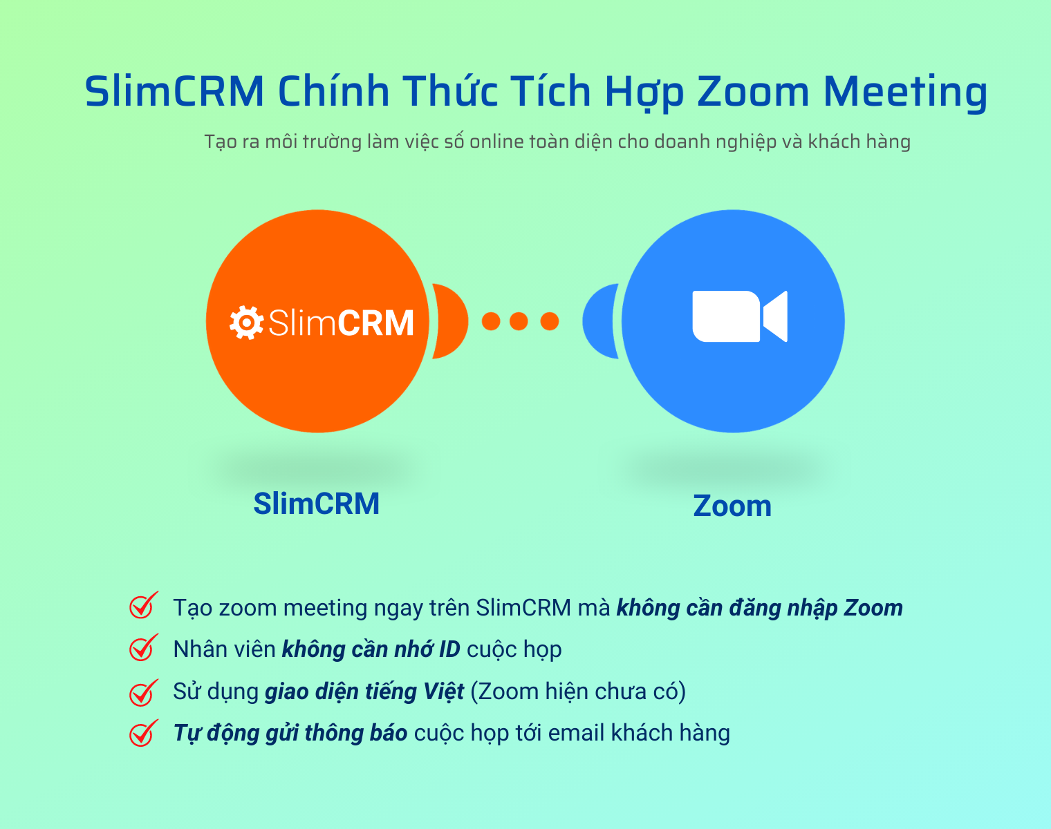 SlimCRM tích hợp Zoom Meeting
