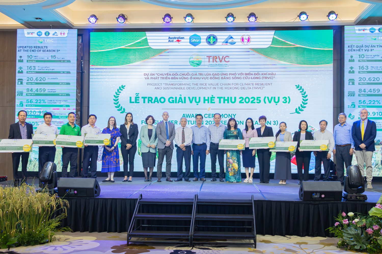 Award Ceremony for the 2025 Summer–Autumn Crop (Season 3): TRVC Project reinforces the growing impact of the low-emission rice production linkage model